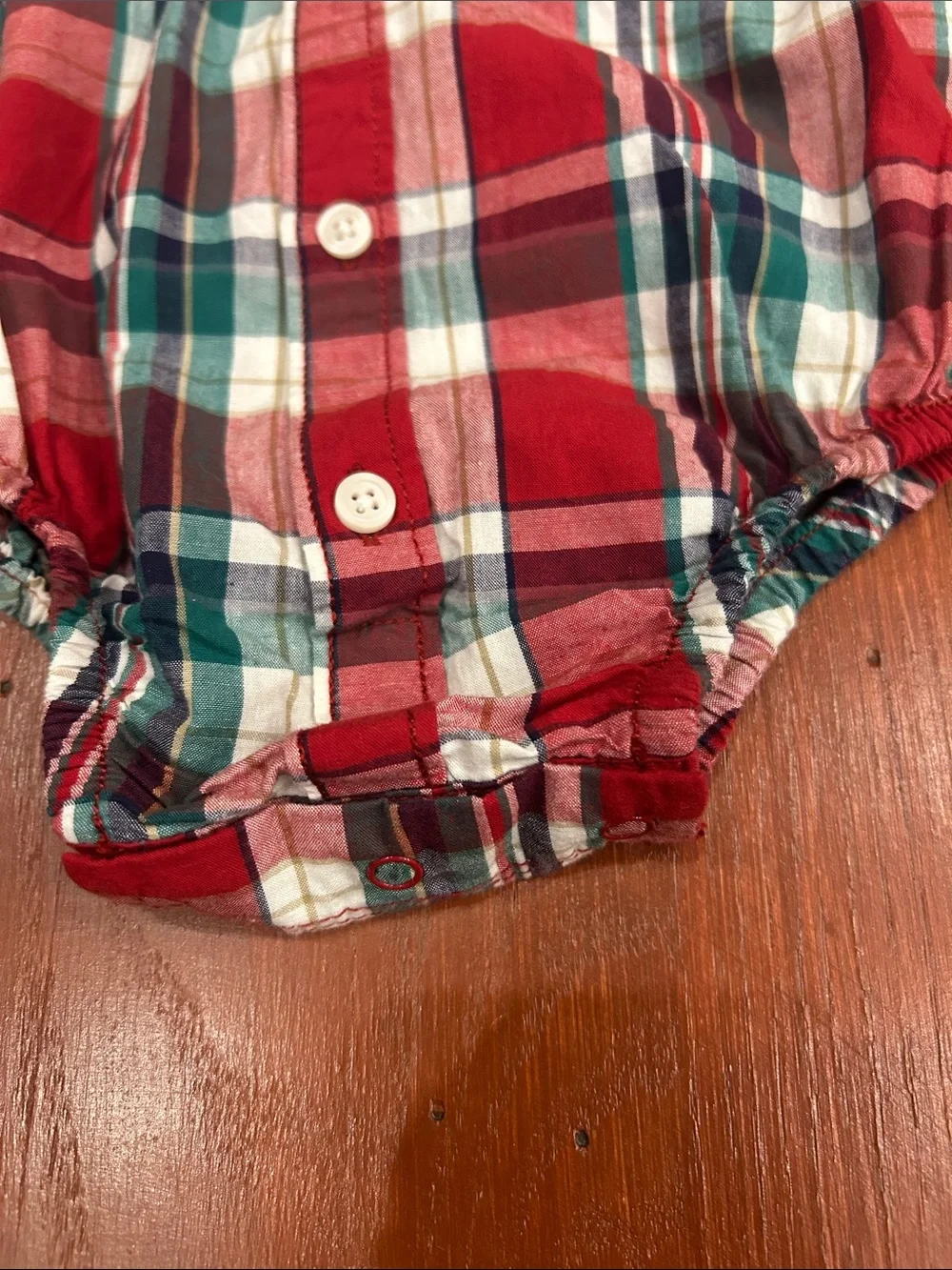 Gymboree Red and Green Plaid Button-Front One-Piece